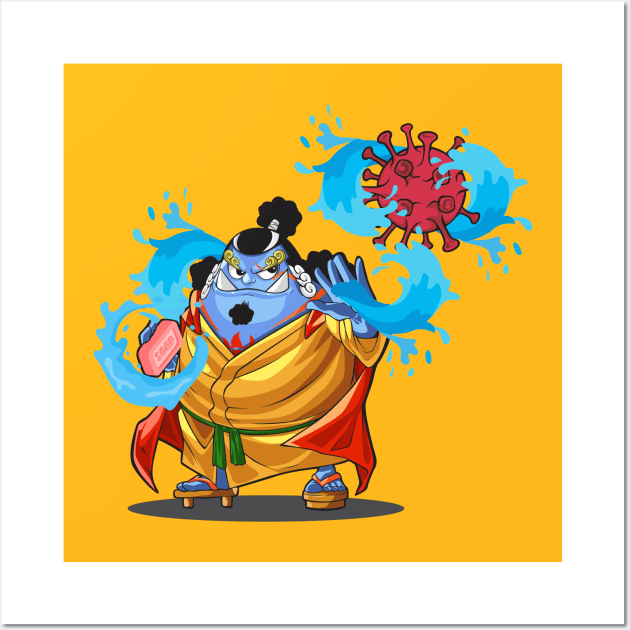 Jimbei/Jinbei's Water and Soap to beat Corona Wall Art by Diskarteh